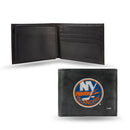 NHL New York Islanders Embroidered Genuine Leather Billfold Wallet 3.25" x 4.25" - Slim By Rico Industries