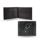 NBA San Antonio Spurs Embroidered Genuine Leather Billfold Wallet 3.25" x 4.25" - Slim By Rico Industries