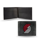 NBA Portland Trail Blazers Embroidered Genuine Leather Billfold Wallet 3.25" x 4.25" - Slim By Rico Industries