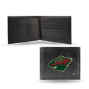 NHL Minnesota Wild Embroidered Genuine Leather Billfold Wallet 3.25" x 4.25" - Slim By Rico Industries