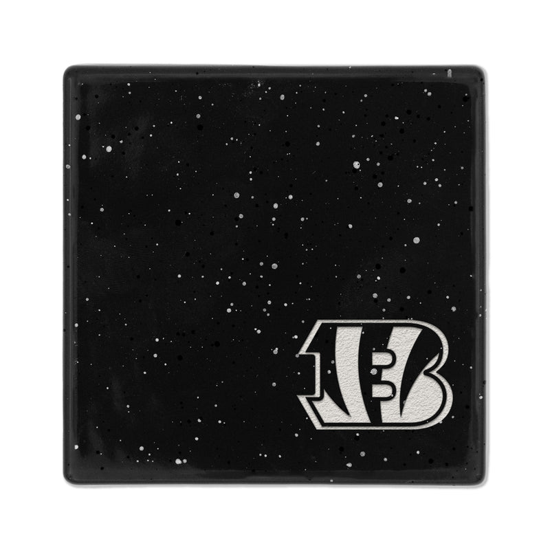 Cincinnati Bengals Ceramic Black Speckle 4" Coaster