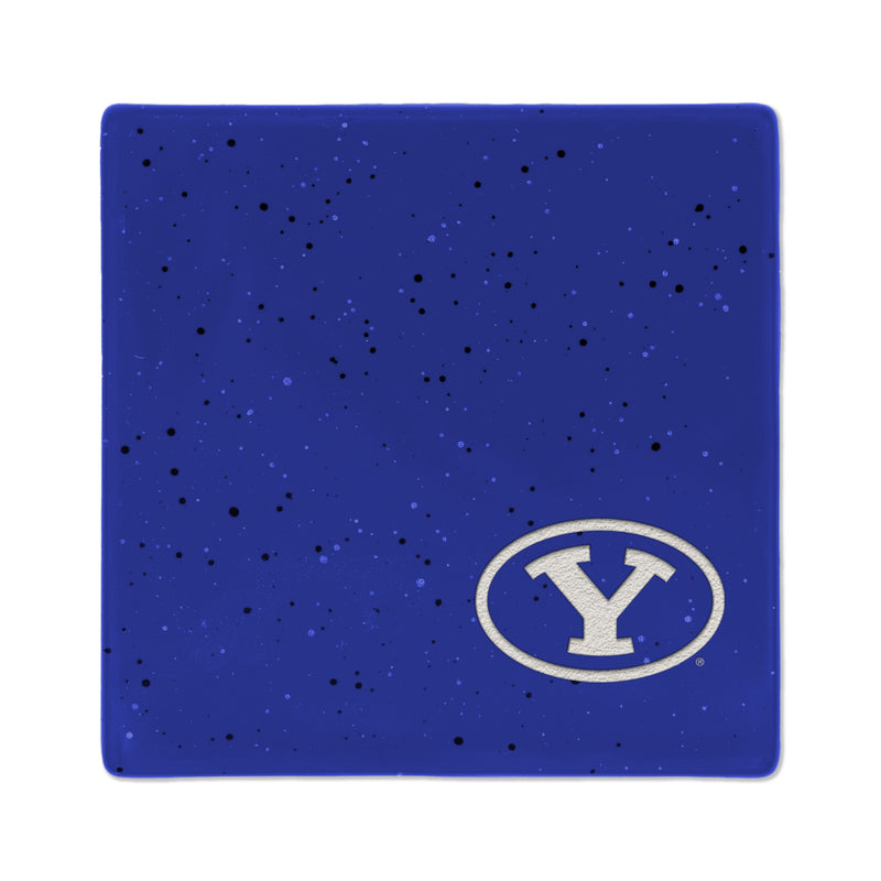 BYU Cougars Ceramic Royal Speckle 4" Coaster