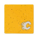 Calgary Flames Ceramic Yellow Speckle 4" Coaster