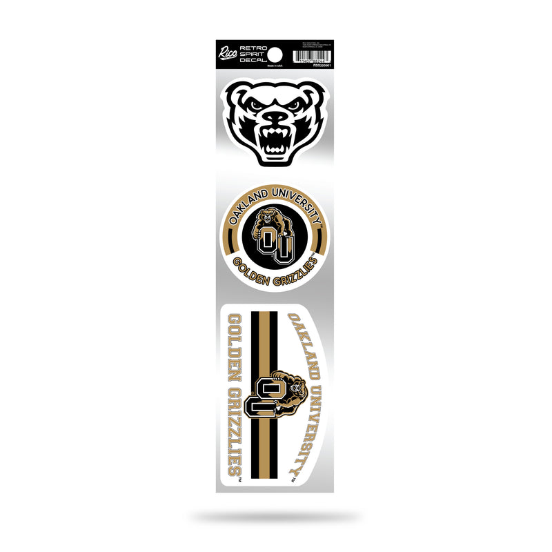 Oakland Golden Grizzlies 3-Piece Retro Spirit Decals