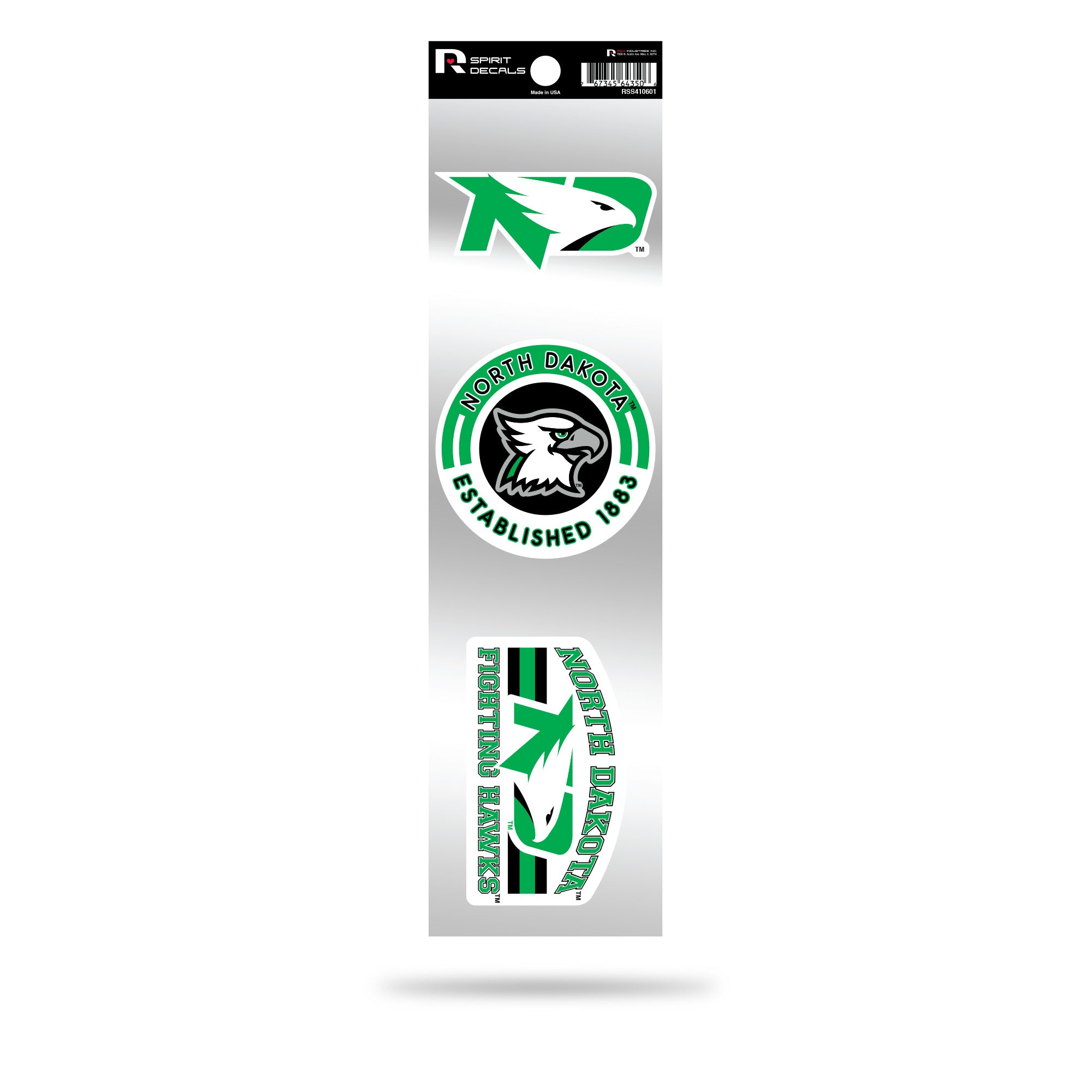 North Dakota University 3-Piece Retro Spirit Decals