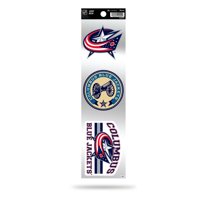 Blue Jackets 3-Piece Retro Spirit Decals