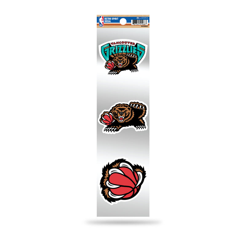 Grizzlies 3-Piece Retro Spirit Decals