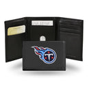 NFL Tennessee Titans Embroidered Genuine Leather Tri-fold Wallet 3.25" x 4.25" - Slim By Rico Industries