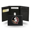 NCAA Florida State Seminoles Embroidered Genuine Leather Tri-fold Wallet 3.25" x 4.25" - Slim By Rico Industries