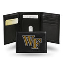 NCAA Wake Forest Demon Deacons Embroidered Genuine Leather Tri-fold Wallet 3.25" x 4.25" - Slim By Rico Industries
