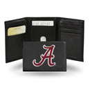 NCAA Alabama Crimson Tide Embroidered Genuine Leather Tri-fold Wallet 3.25" x 4.25" - Slim By Rico Industries
