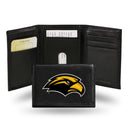 NCAA Southern Mississippi Golden Eagles Embroidered Genuine Leather Tri-fold Wallet 3.25" x 4.25" - Slim By Rico Industries