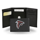 NFL Atlanta Falcons Embroidered Genuine Leather Tri-fold Wallet 3.25" x 4.25" - Slim By Rico Industries