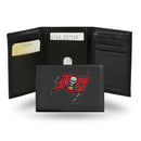 NFL Tampa Bay Buccaneers Embroidered Genuine Leather Tri-fold Wallet 3.25" x 4.25" - Slim By Rico Industries