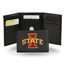 NCAA Iowas State Cyclones Embroidered Genuine Leather Tri-fold Wallet 3.25" x 4.25" - Slim By Rico Industries