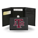 NCAA Texas A&M Aggies Embroidered Genuine Leather Tri-fold Wallet 3.25" x 4.25" - Slim By Rico Industries