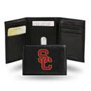 NCAA Southern California Trojans Embroidered Genuine Leather Tri-fold Wallet 3.25" x 4.25" - Slim By Rico Industries