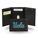 NCAA California-Los Angeles Bruins Embroidered Genuine Leather Tri-fold Wallet 3.25" x 4.25" - Slim By Rico Industries