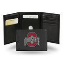 NCAA Ohio State Buckeyes Embroidered Genuine Leather Tri-fold Wallet 3.25" x 4.25" - Slim By Rico Industries