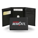 NCAA Cincinnati Bearcats Embroidered Genuine Leather Tri-fold Wallet 3.25" x 4.25" - Slim By Rico Industries