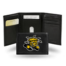 NCAA Wichita State Shockers Embroidered Genuine Leather Tri-fold Wallet 3.25" x 4.25" - Slim By Rico Industries