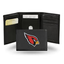 NFL Arizona Cardinals Embroidered Genuine Leather Tri-fold Wallet 3.25" x 4.25" - Slim By Rico Industries