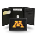 NCAA Minnesota Golden Gophers Embroidered Genuine Leather Tri-fold Wallet 3.25" x 4.25" - Slim By Rico Industries