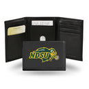 NCAA North Dakota State Bisons Embroidered Genuine Leather Tri-fold Wallet 3.25" x 4.25" - Slim By Rico Industries