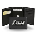 NCAA New Mexico State Aggies Embroidered Genuine Leather Tri-fold Wallet 3.25" x 4.25" - Slim By Rico Industries
