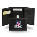NCAA Arizona Wildcats Embroidered Genuine Leather Tri-fold Wallet 3.25" x 4.25" - Slim By Rico Industries