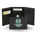 NCAA Colorado State Rams Embroidered Genuine Leather Tri-fold Wallet 3.25" x 4.25" - Slim By Rico Industries