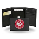 NBA Atlanta Hawks Embroidered Genuine Leather Tri-fold Wallet 3.25" x 4.25" - Slim By Rico Industries