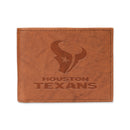 Houston Texans Genuine Leather Embossed Pecan Billfold Wallet