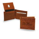 NCAA Mississippi Rebels Genuine Leather Billfold Wallet - 3.25" x 4.25" - Slim Style By Rico Industries