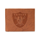 NFL Las Vegas Raiders Genuine Leather Billfold Wallet - 3.25" x 4.25" - Slim Style By Rico Industries