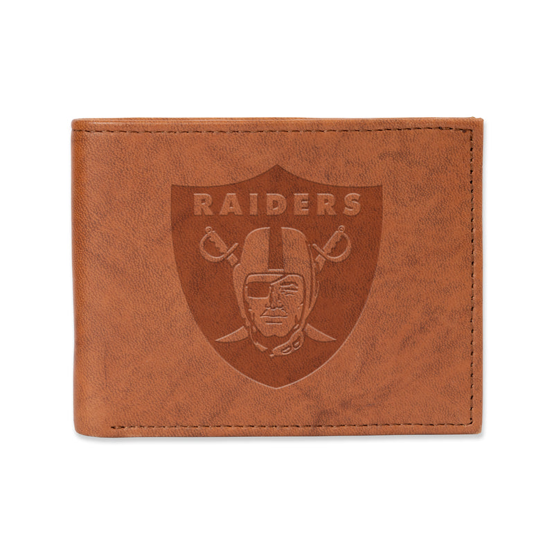 NFL Las Vegas Raiders Genuine Leather Billfold Wallet - 3.25" x 4.25" - Slim Style By Rico Industries