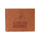 Cleveland Browns Genuine Leather Embossed Pecan Billfold Wallet
