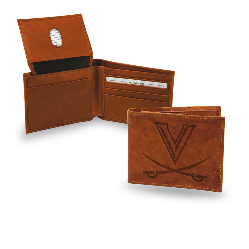 NCAA Virginia Cavaliers Genuine Leather Billfold Wallet - 3.25" x 4.25" - Slim Style By Rico Industries