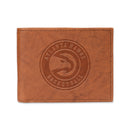 Atlanta Hawks Genuine Leather Embossed Pecan Billfold Wallet
