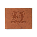 Anaheim Ducks Genuine Leather Embossed Pecan Billfold Wallet