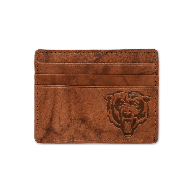 Bears Embossed Genuine Leather Credit Card Wallet