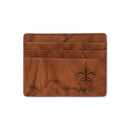 Saints Embossed Genuine Leather Credit Card Wallet