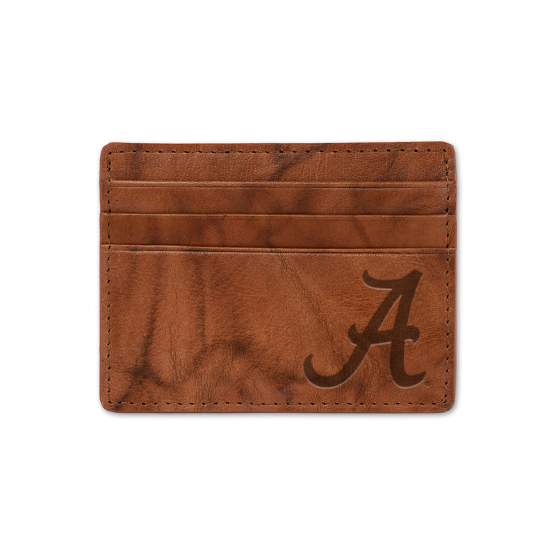 Alabama University Embossed Genuine Leather Credit Card Wallet