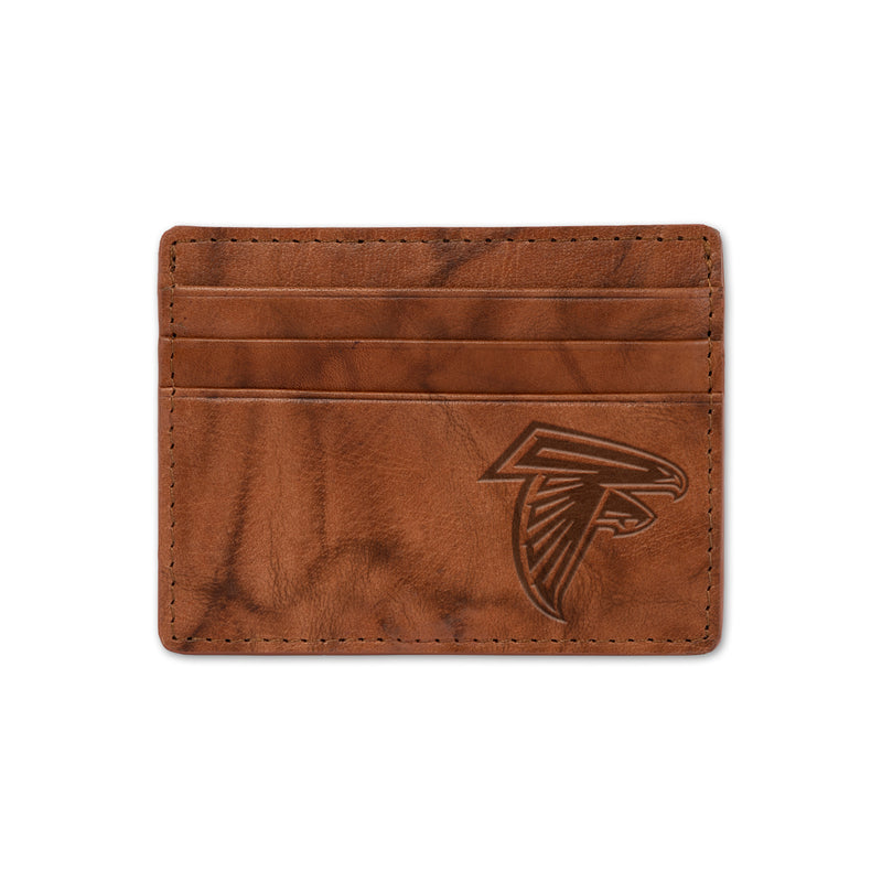 Falcons Embossed Genuine Leather Credit Card Wallet