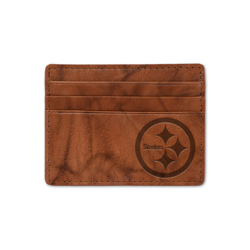 Steelers Embossed Genuine Leather Credit Card Wallet