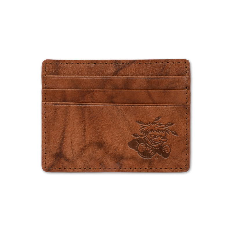 Wichita State Embossed Genuine Leather Credit Card Wallet