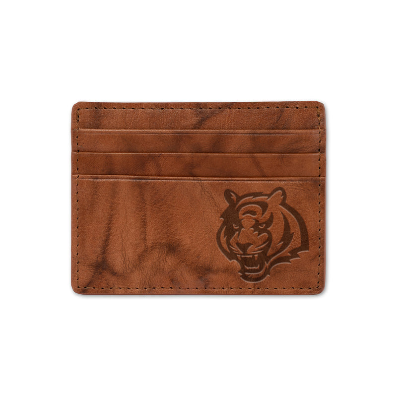 Bengals Embossed Genuine Leather Credit Card Wallet