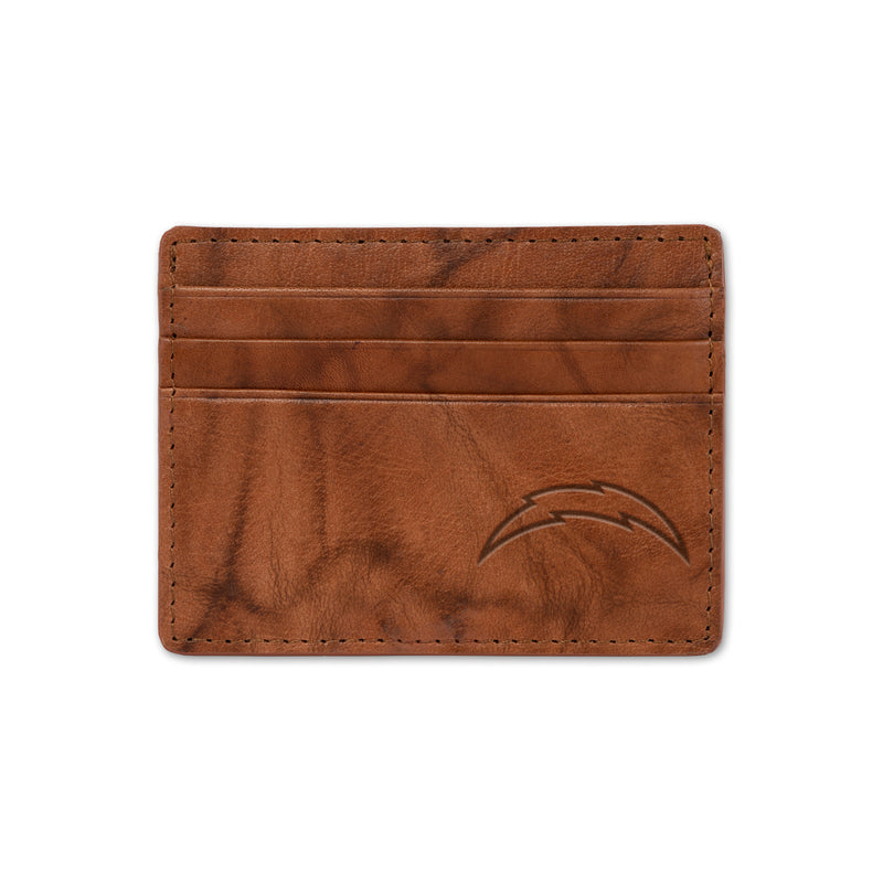 Chargers Embossed Genuine Leather Credit Card Wallet