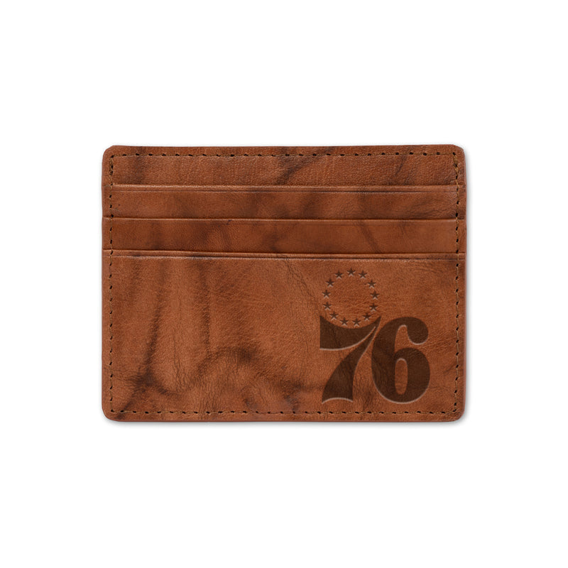 76ers Embossed Genuine Leather Credit Card Wallet