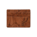 Spurs Embossed Genuine Leather Credit Card Wallet